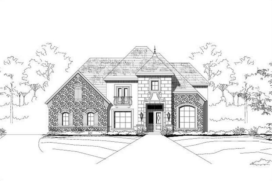 4-Bedroom, 4452 Sq Ft French Home Plan - 156-1022 - Main Exterior
