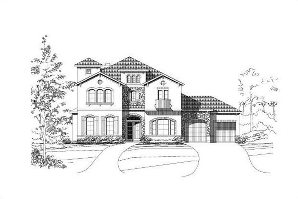 Front elevation of Mediterranean home (ThePlanCollection: House Plan #156-1043)