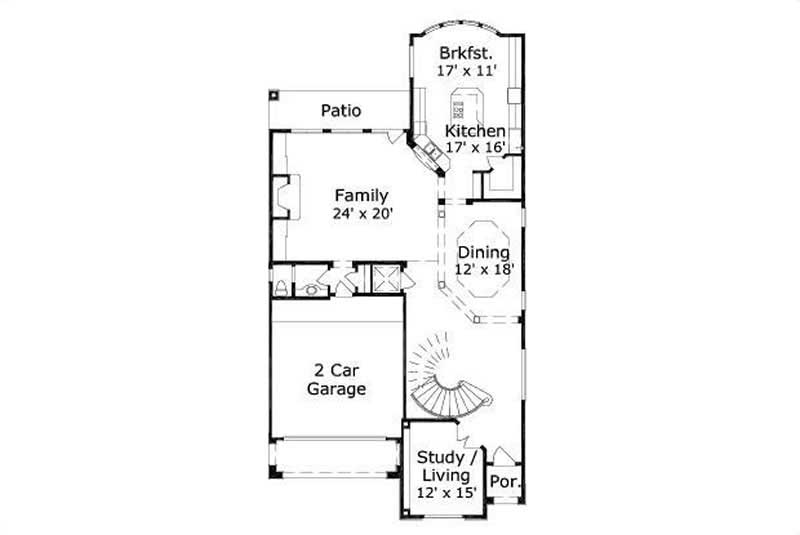 Floor Plan First Story of Plan #156-1051