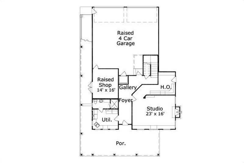 Floor Plan First Story of Country Plan #156-1081