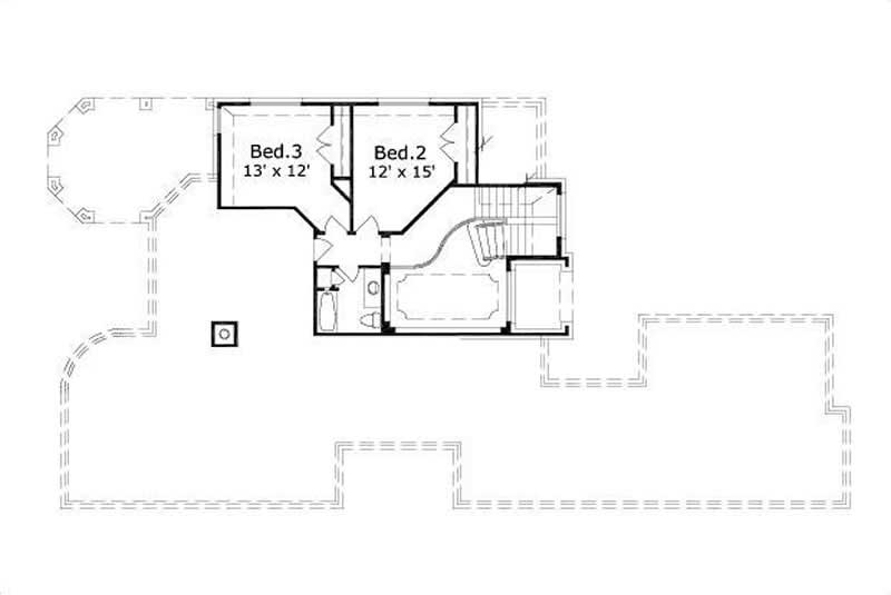 Floor Plan Second Story of Traditional Plan #156-1086
