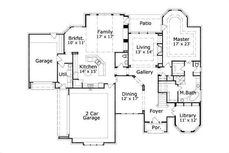 Floor Plan First Story of Luxury Plan #156-1094