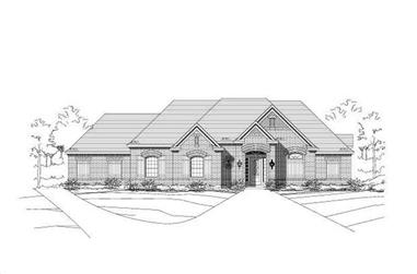 4-Bedroom, 3111 Sq Ft Ranch House Plan - 156-1095 - Front Exterior