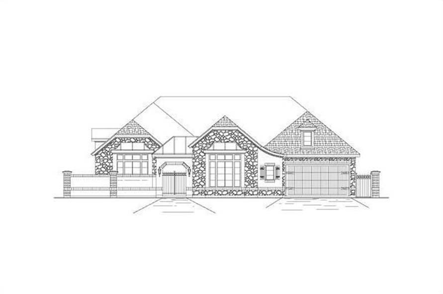 3-Bedroom, 3566 Sq Ft Tuscan House Plan - 156-1107 - Front Exterior