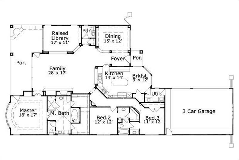 Floor Plan First Story of Plan #156-1113