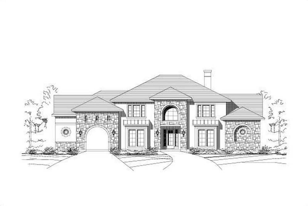 Front elevation of Tuscan home (ThePlanCollection: House Plan #156-1139)