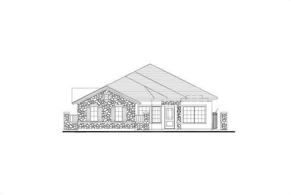 Front elevation of Tuscan home (ThePlanCollection: House Plan #156-1150)