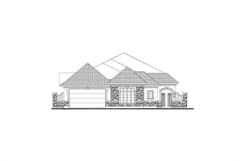 Front elevation of Tuscan home (ThePlanCollection: House Plan #156-1153)