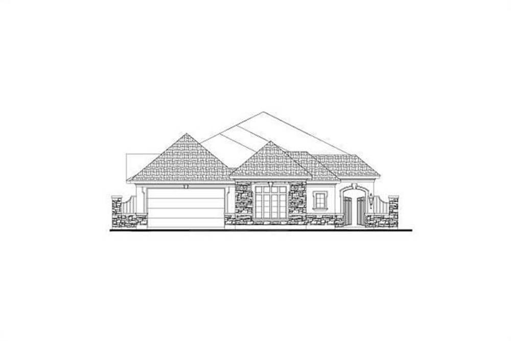 Front elevation of Tuscan home (ThePlanCollection: House Plan #156-1153)