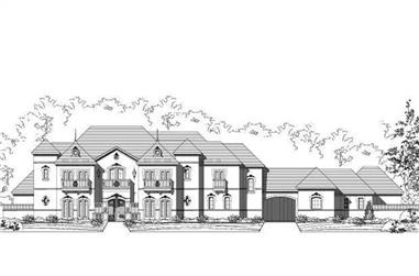 5-Bedroom, 6158 Sq Ft French Home Plan - 156-1176 - Main Exterior