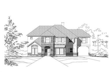 5-Bedroom, 4969 Sq Ft Country House Plan - 156-1214 - Front Exterior