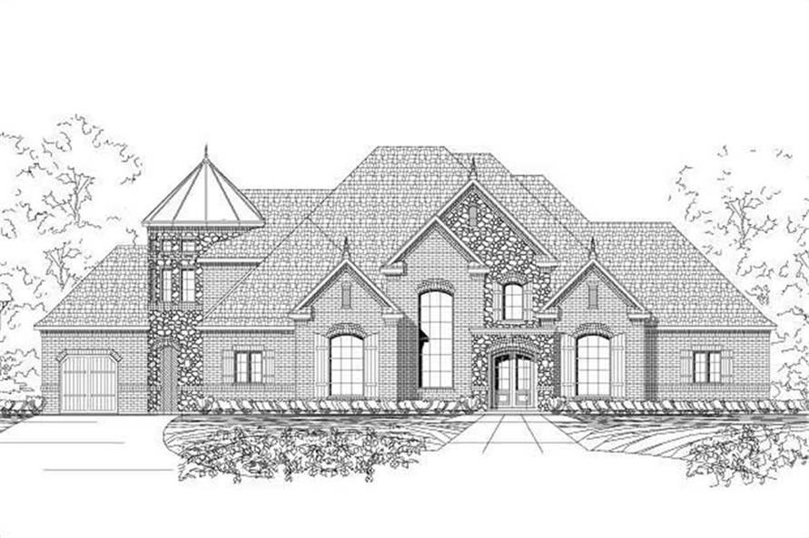 4-Bedroom, 5287 Sq Ft Country House Plan - 156-1223 - Front Exterior