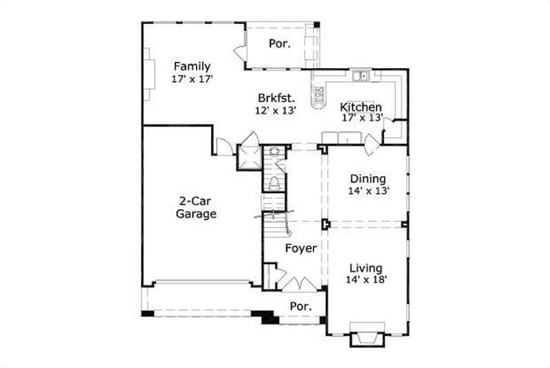Floor Plan First Story of Luxury Plan #156-1241