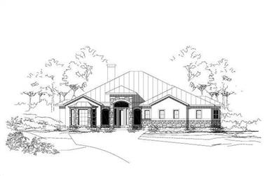 3-Bedroom, 3218 Sq Ft Ranch House Plan - 156-1242 - Front Exterior