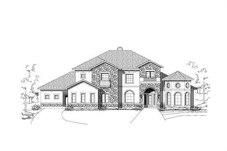 Front elevation of Luxury home (ThePlanCollection: House Plan #156-1252)