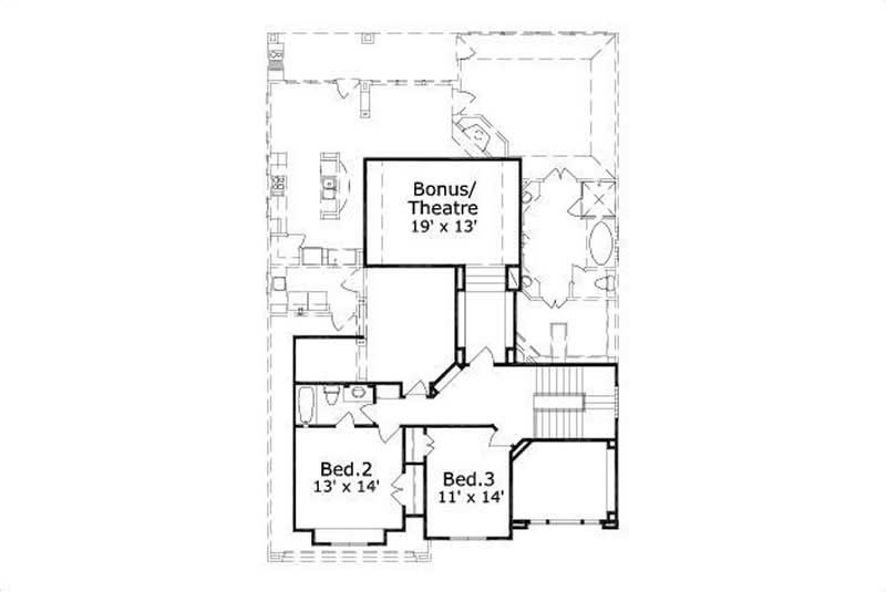 Floor Plan Second Story of Country Plan #156-1266