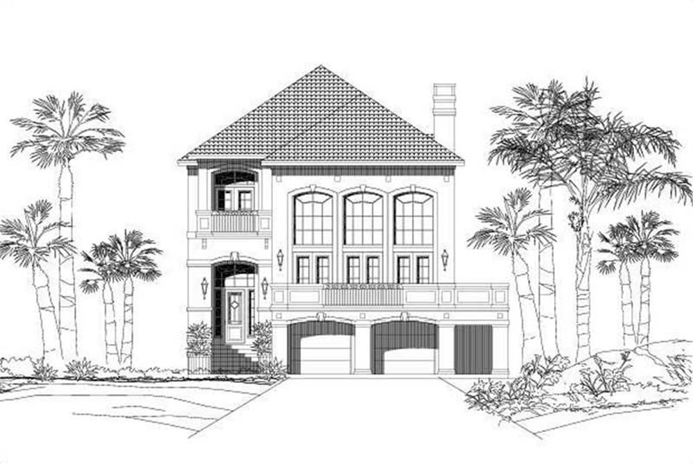 Front elevation of Coastal home (ThePlanCollection: House Plan #156-1288)