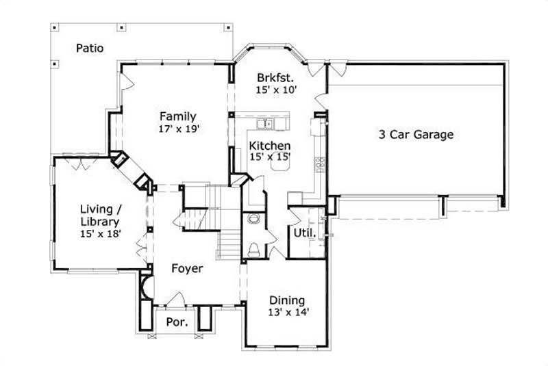 Floor Plan First Story of Luxury Plan #156-1294