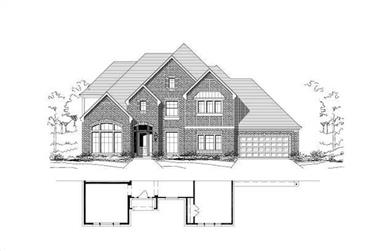 5-Bedroom, 4525 Sq Ft Luxury House Plan - 156-1296 - Front Exterior
