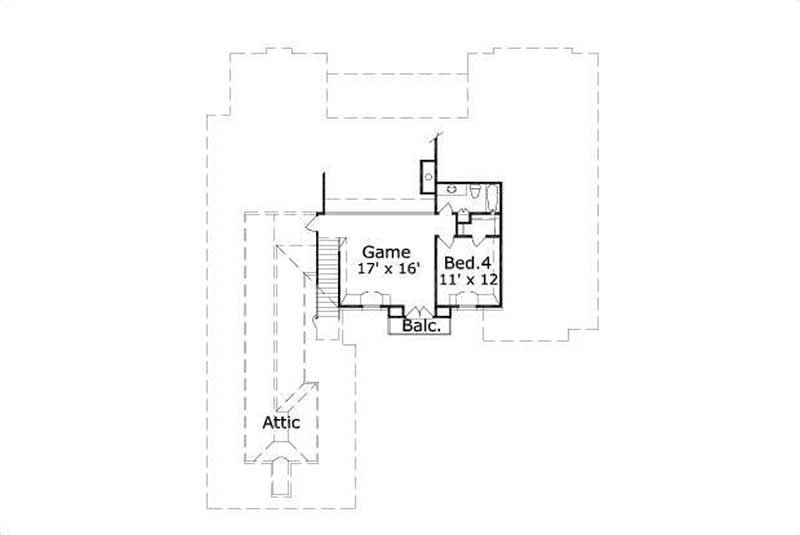 Floor Plan Second Story of Luxury Plan #156-1312