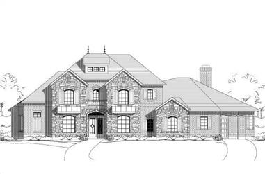 4-Bedroom, 4192 Sq Ft French House Plan - 156-1317 - Front Exterior