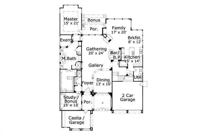 Floor Plan First Story of Plan #156-1326