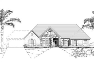 4-Bedroom, 3187 Sq Ft Ranch House Plan - 156-1338 - Front Exterior