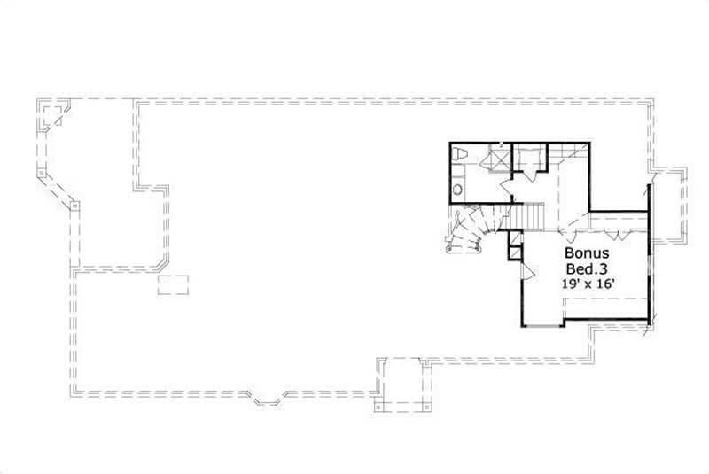 Floor Plan Second Story of Country Plan #156-1390