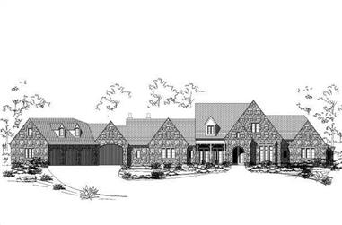 3-Bedroom, 3814 Sq Ft Country House Plan - 156-1415 - Front Exterior