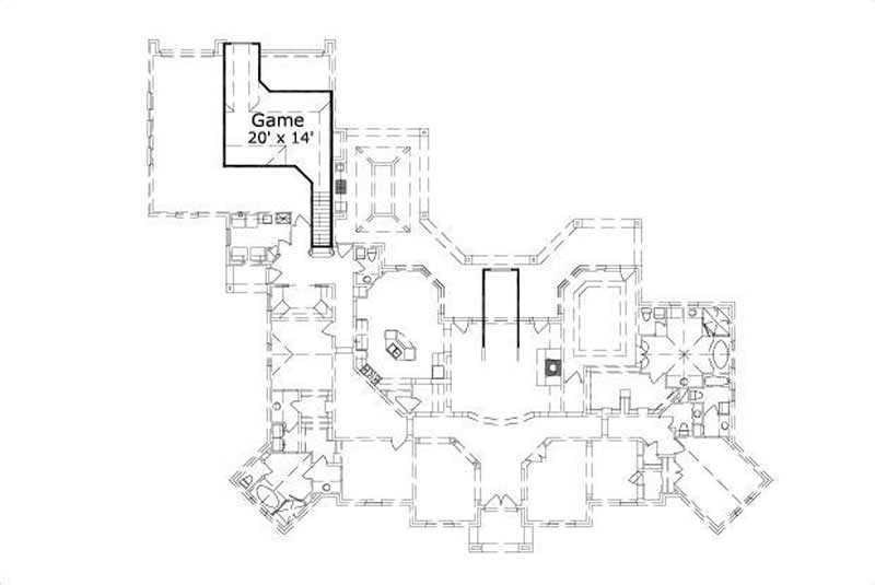 Floor Plan Second Story of Luxury Plan #156-1431