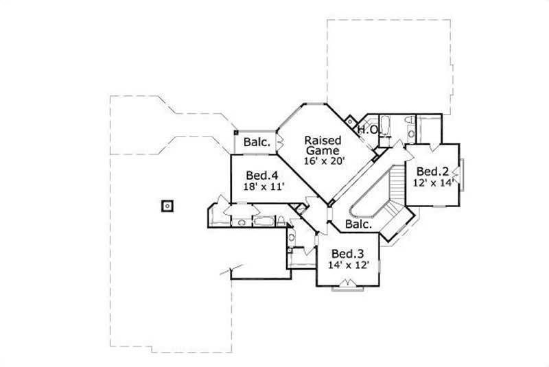 Floor Plan Second Story of In-Law Suite Plan #156-1434