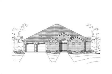 3-Bedroom, 2793 Sq Ft Ranch House Plan - 156-1435 - Front Exterior