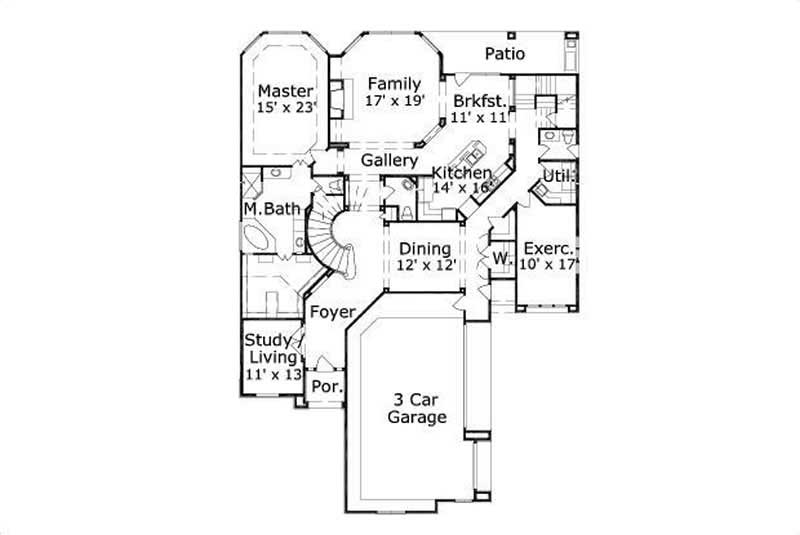 Floor Plan First Story of Plan #156-1438