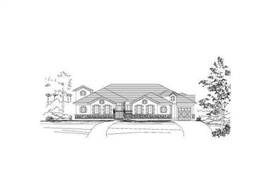 3-Bedroom, 3856 Sq Ft Spanish House Plan - 156-1446 - Front Exterior