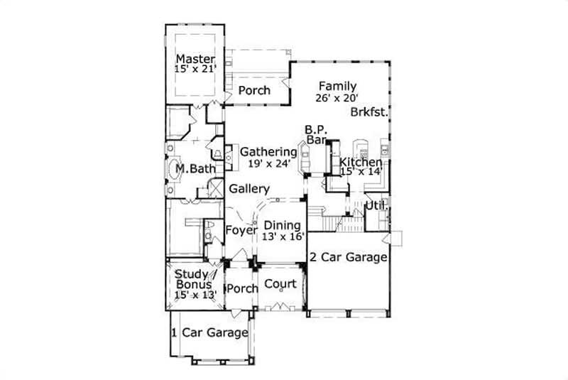Floor Plan First Story of Plan #156-1448