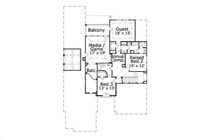 Floor Plan Second Story of Plan #156-1448