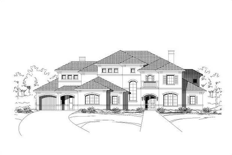 Front elevation of Luxury home (ThePlanCollection: House Plan #156-1450)