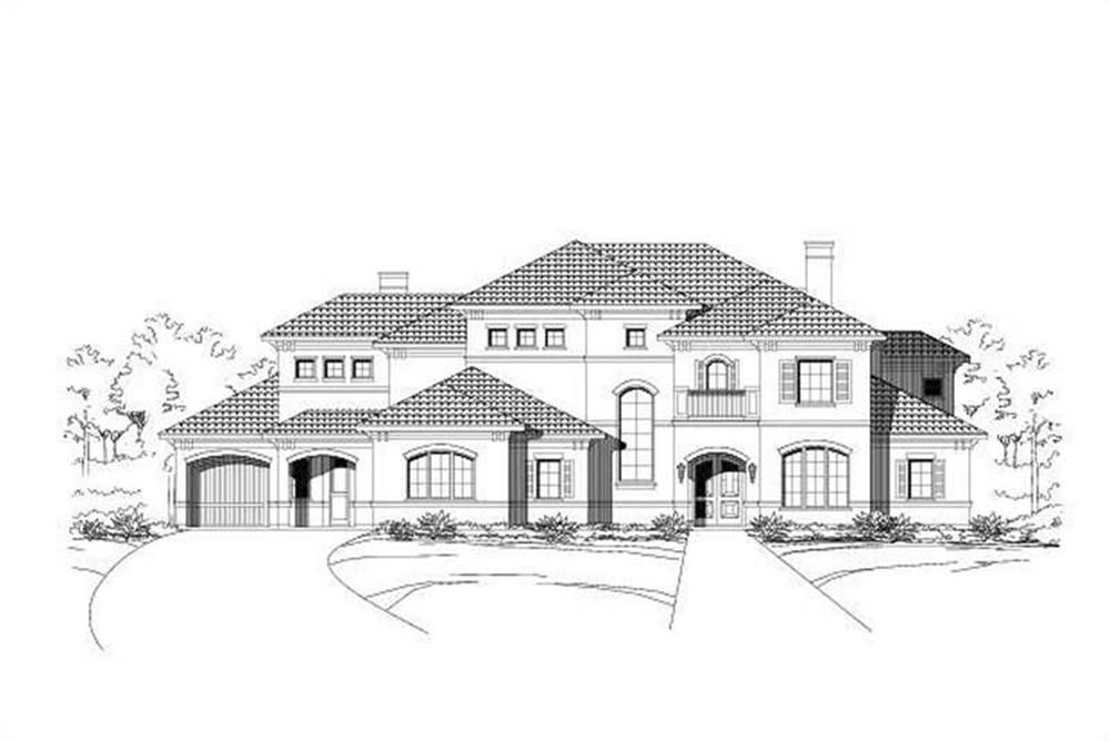 Front elevation of Luxury home (ThePlanCollection: House Plan #156-1450)