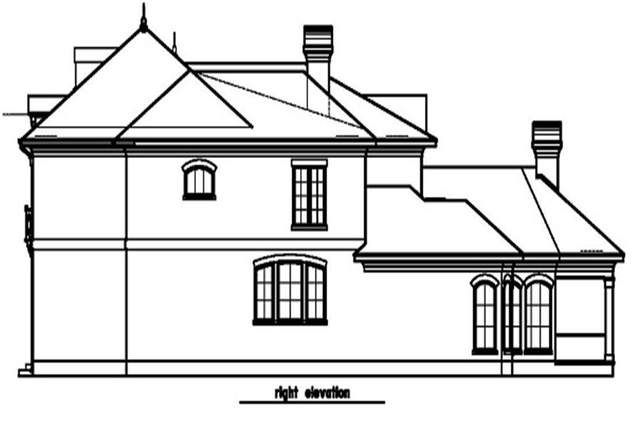 Home Plan Right Elevation of this 4-Bedroom,5974 Sq Ft Plan -156-1454