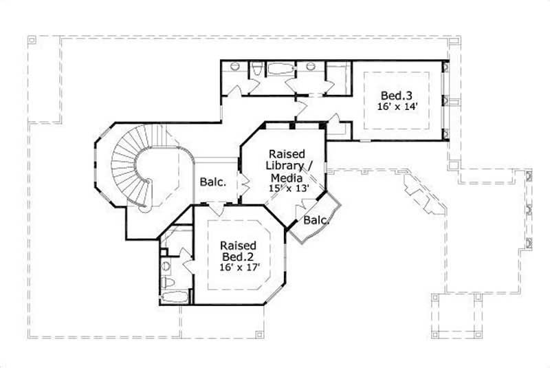 Floor Plan Second Story of Plan #156-1459