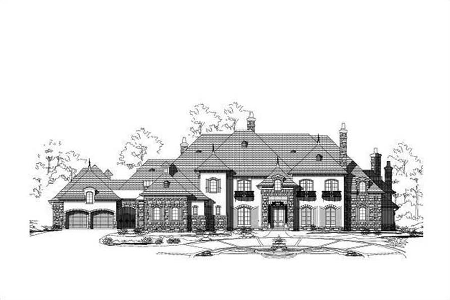 Luxury houseplans front rendering.