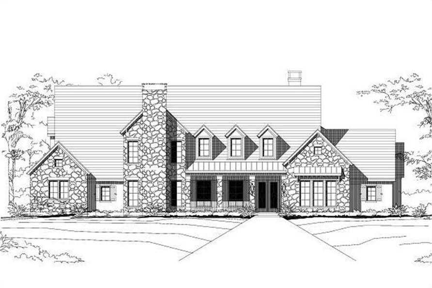 4-Bedroom, 6525 Sq Ft Country Home Plan - 156-1482 - Main Exterior