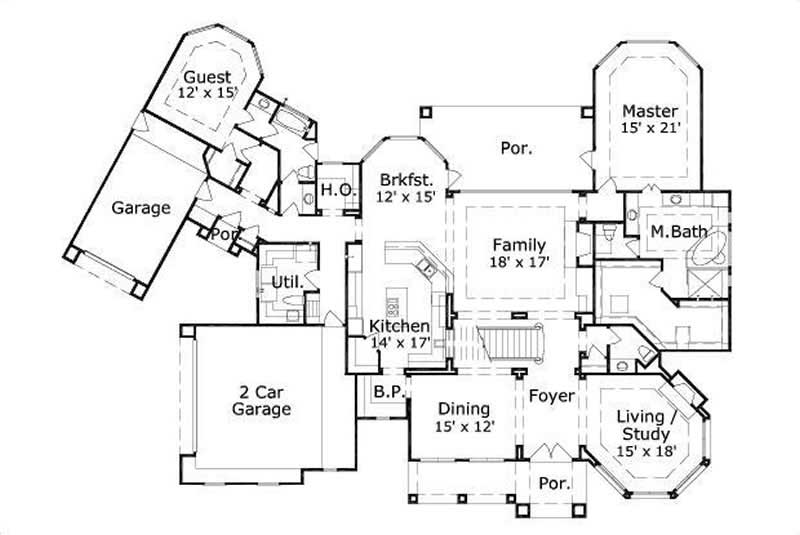 Floor Plan First Story of In-Law Suite Plan #156-1488