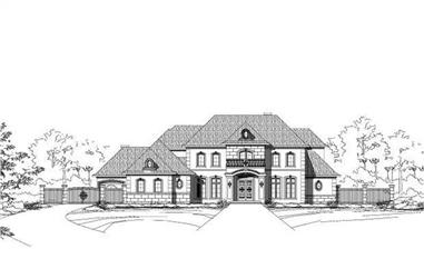 5-Bedroom, 7352 Sq Ft French Home Plan - 156-1491 - Main Exterior
