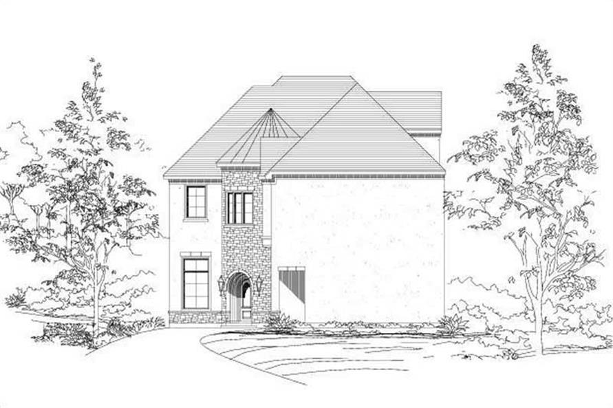 4-Bedroom, 3595 Sq Ft Tuscan House Plan - 156-1492 - Front Exterior