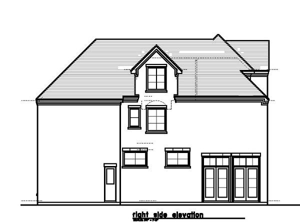 Home Plan Right Elevation of this 4-Bedroom,3595 Sq Ft Plan -156-1492