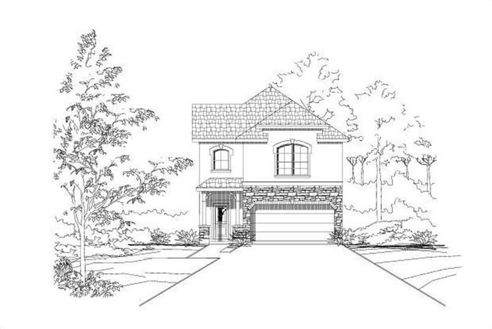Front elevation of Multi-Level home (ThePlanCollection: House Plan #156-1518)