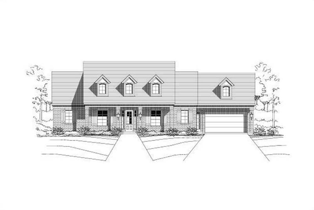 Front elevation of Ranch home (ThePlanCollection: House Plan #156-1520)
