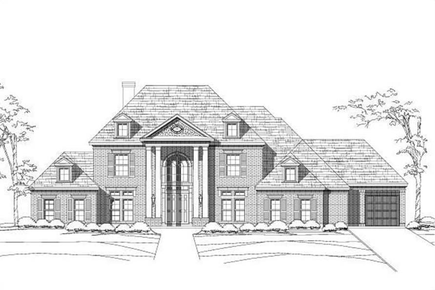 Front elevation of Luxury home (ThePlanCollection: House Plan #156-1534)