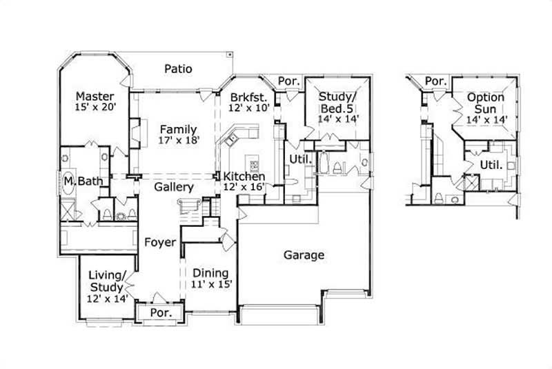 Floor Plan First Story of Luxury Plan #156-1544